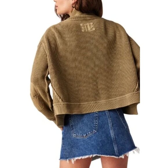 Free People We The Free Worn Thru Surplus Cardigan Army Green-sz  Small - Picture 2 of 12